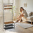 Hall Tree - Metal - Greige and Black - Entryway Bench with Coat Rack and Shoe Storage