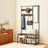 Coat Rack - MDF - Camel Brown - With Mirror and Shoe Storage