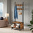 Industrial Hall Tree - Wood - Rustic Brown and Black - Bench with Shoe Storage
