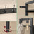 Hallway Coat Rack, Hall Tree - Wood and Steel - Grey - with Bench