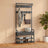 Coat Rack with Shoe Bench - Engineered Wood - Dark Gray - Includes Drawers and Hooks