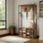 Coat Rack with Shoe Storage Cabinet - Wood - Rustic Brown - Space Saving Design