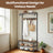 Coat and Shoe Rack with Bench - Metal - Brown - Vintage Design with Shelves and Hooks