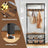 Coat and Shoe Rack with Bench - Metal - Brown - Vintage Design with Shelves and Hooks