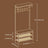 Coat and Shoe Rack with Bench - Metal - Brown - Vintage Design with Shelves and Hooks