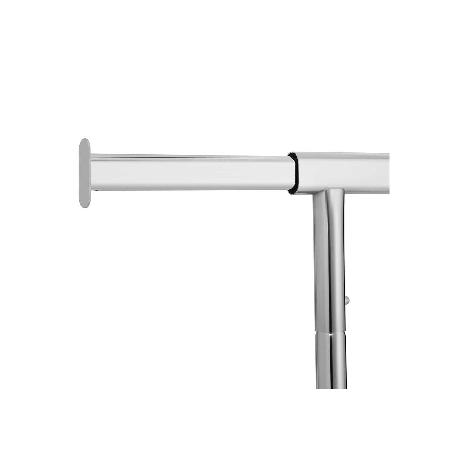 Heavy Duty Clothes Rail - Mental Chromed Tubes and PP Casters - Silver