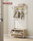 Coat Rack with Shoe Storage - Wood - Golden Oak
