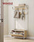 Coat Rack with Shoe Storage - Wood - Golden Oak