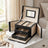 Travel Jewellery Storage Case - MDF and PU - Black - with Mirror