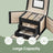 Travel Jewellery Storage Case - MDF and PU - Black - with Mirror