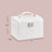 Travel Jewellery Storage Case - MDF and PU - White - with Mirror