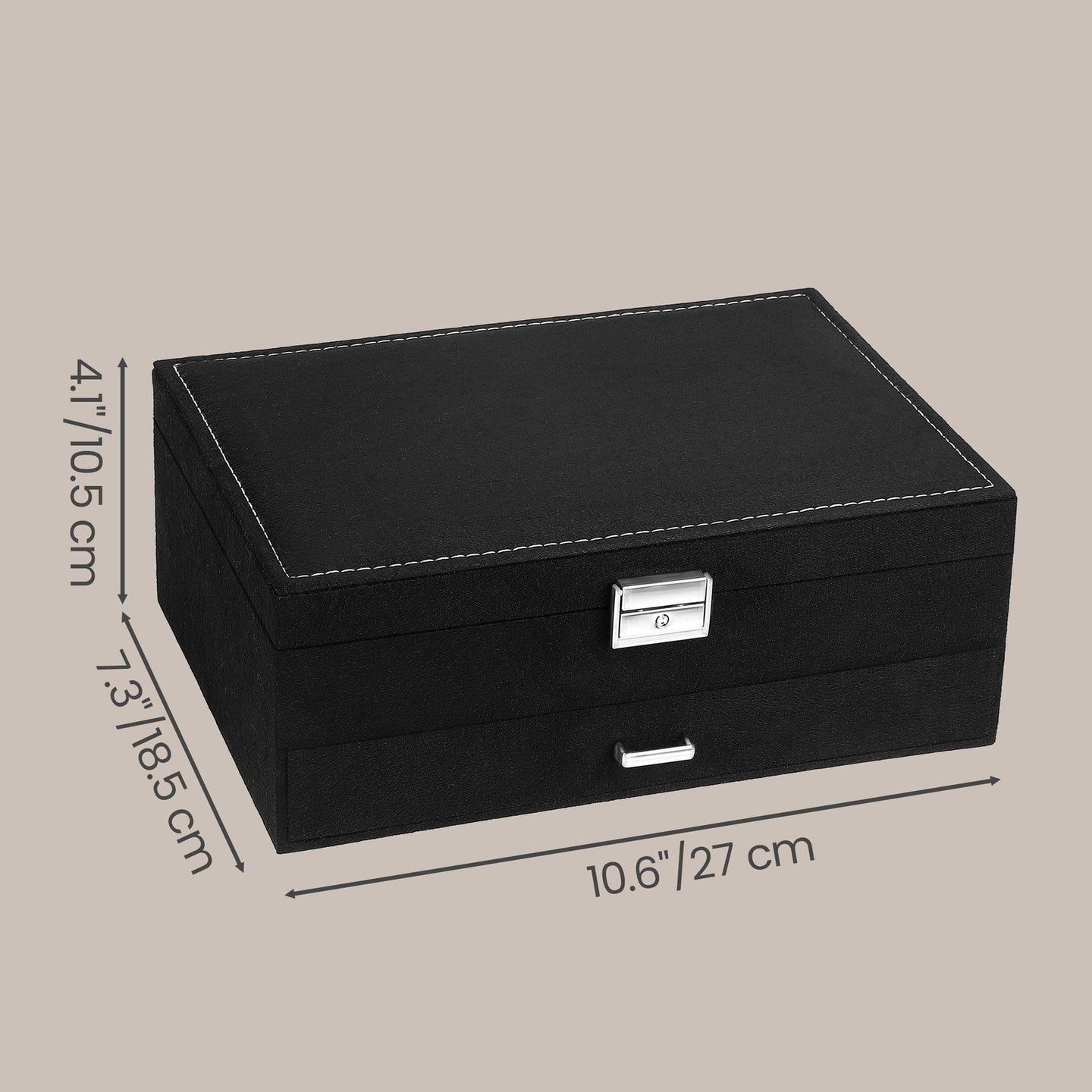 Jewellery Organiser - 2-Tier - MDF - Lockable Drawer