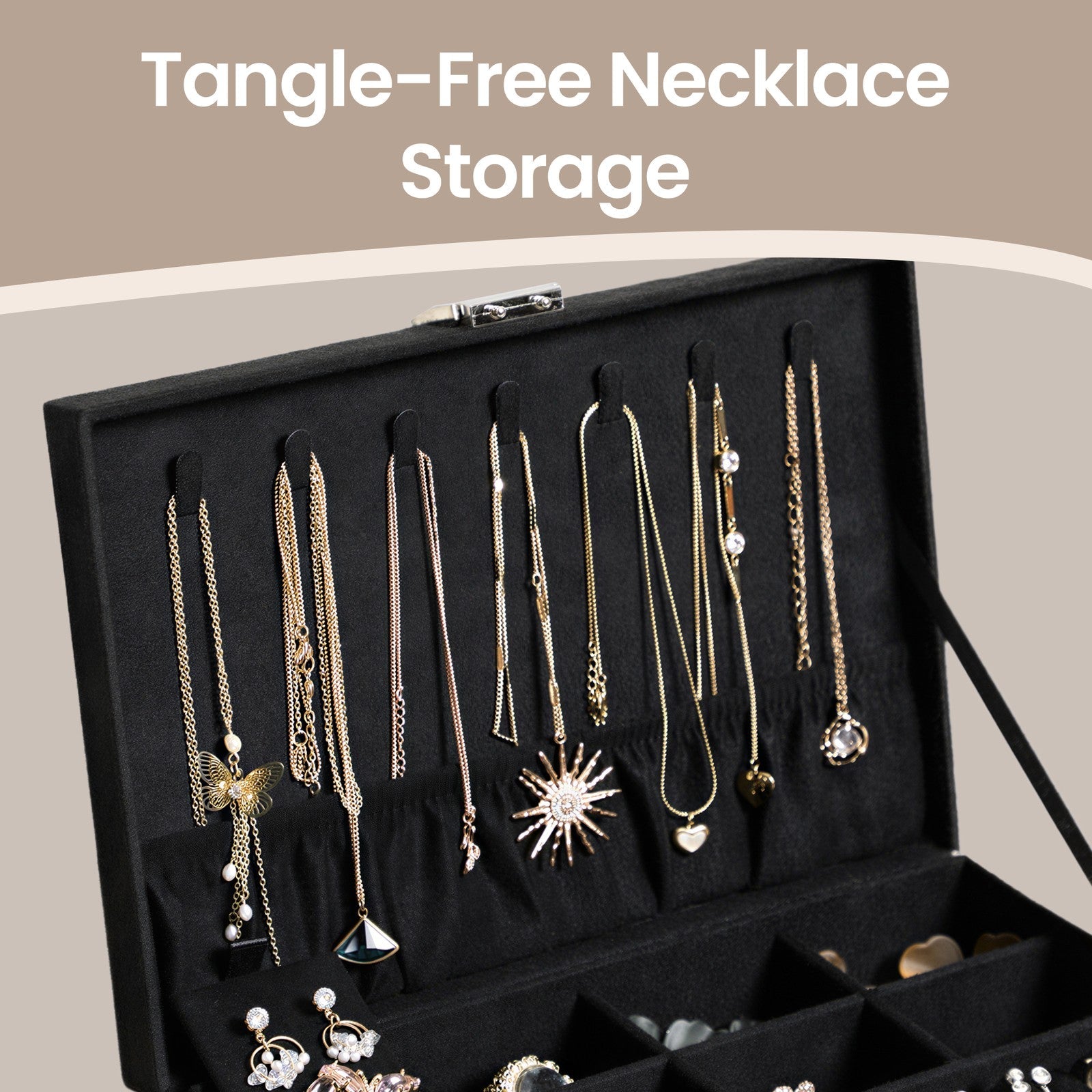 Jewellery Organiser - 2-Tier - MDF - Lockable Drawer