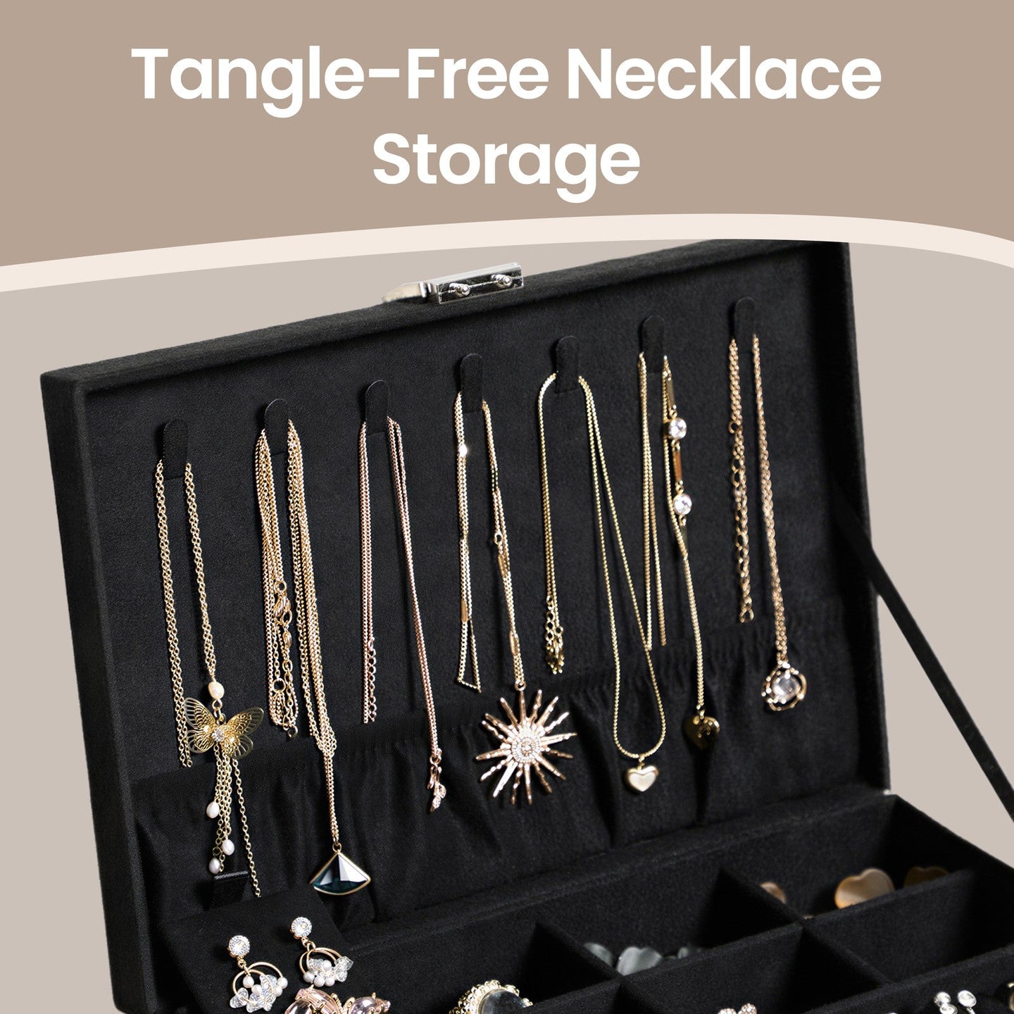 Jewellery Organiser - 2-Tier - MDF - Lockable Drawer