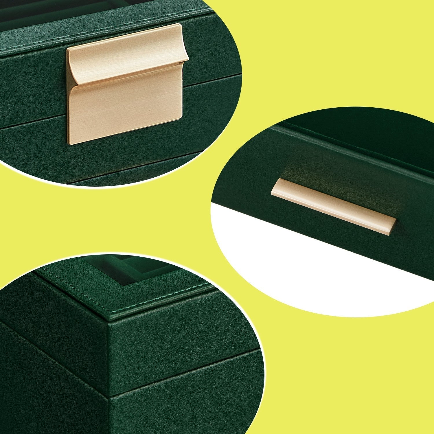 Jewellery Box - Glass - Grey and Gold - 4-Tier Organiser with 3 Drawers