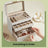 Jewelry Box - Glass - Grey and Gold - 4-Tier Organizer with 3 Drawers