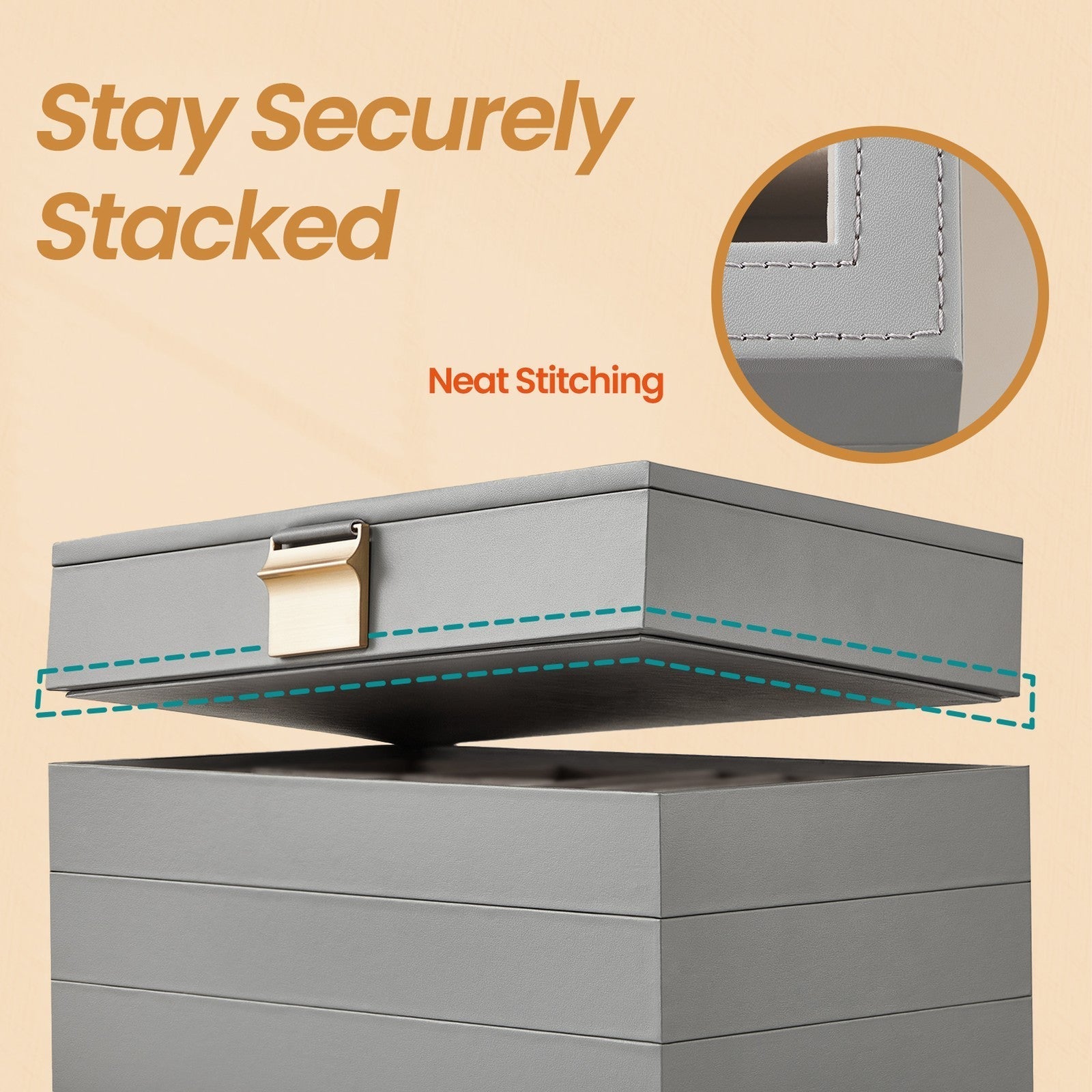 4-Tier Stackable Jewellery Organiser - Clear Glass - Drawer Design