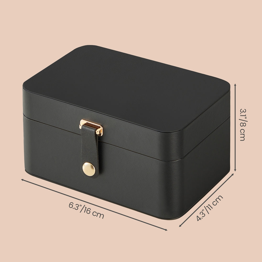 Portable Jewelry Box - 0.9L - Velvet Lining - Necklace Hooks