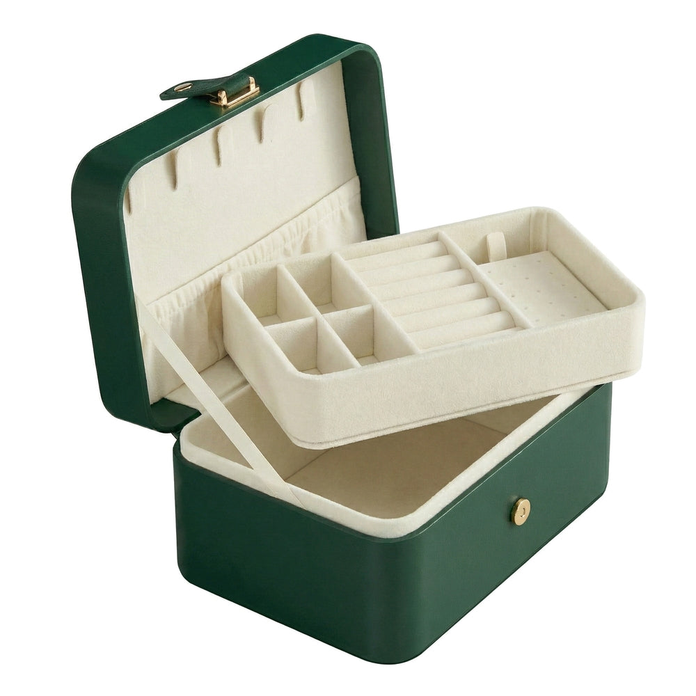 Portable Jewelry Box - 4.3L - Velvet Lined - 2-Layer Storage
