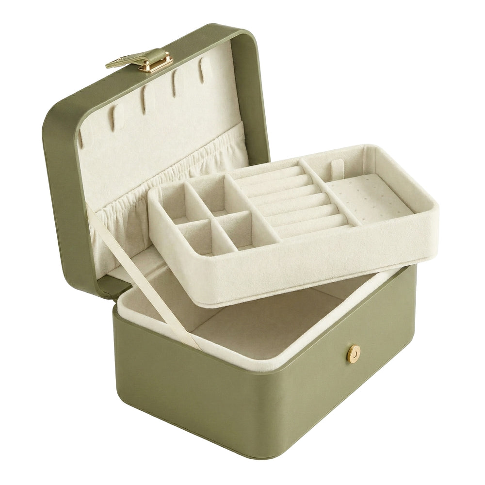 Portable Jewelry Box - 0.7L - Plastic - 2-Layer Storage