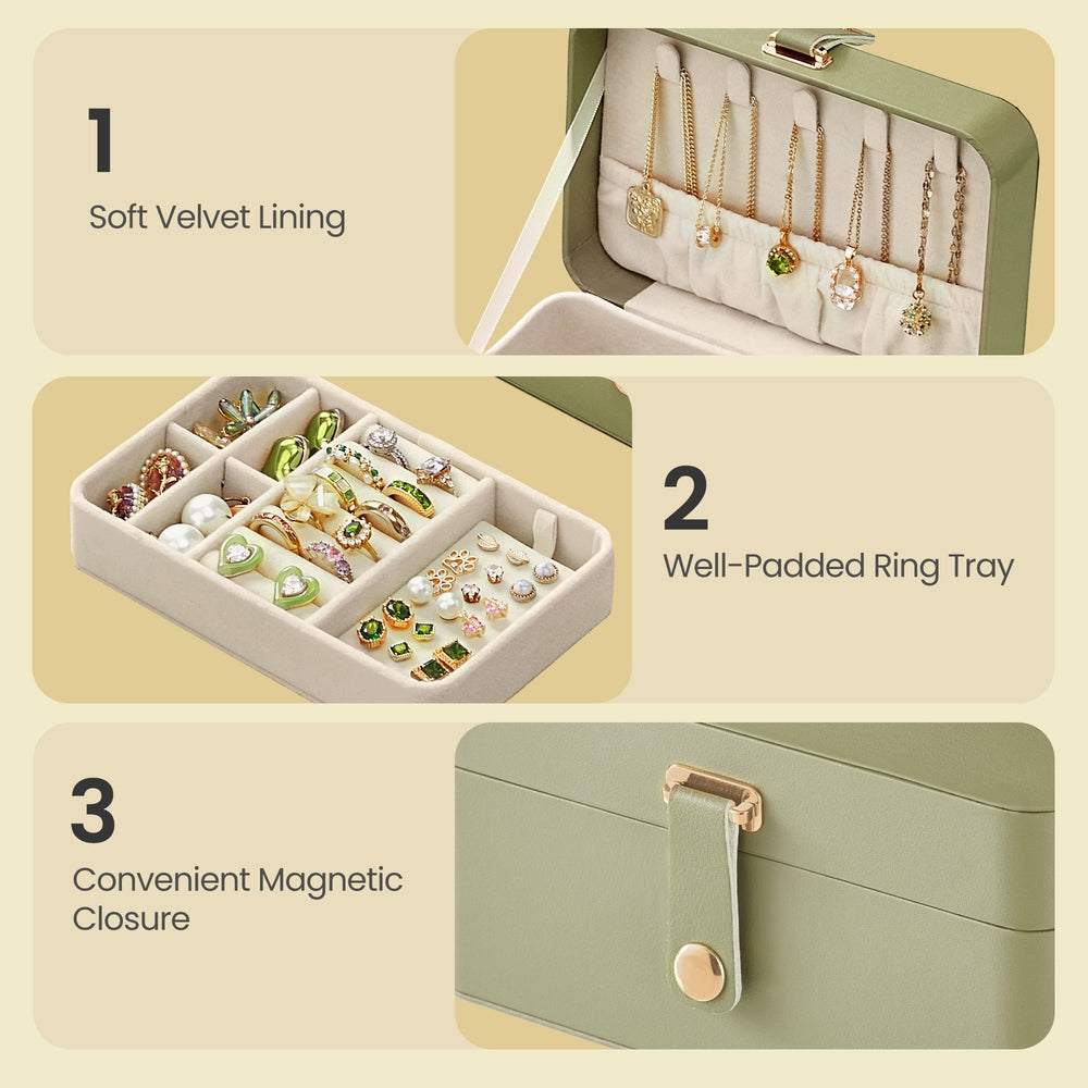Portable Jewelry Box - 0.7L - Plastic - 2-Layer Storage