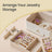 Portable Jewelry Box - 2 Layer - Velvet Lined - Necklace Hooks
