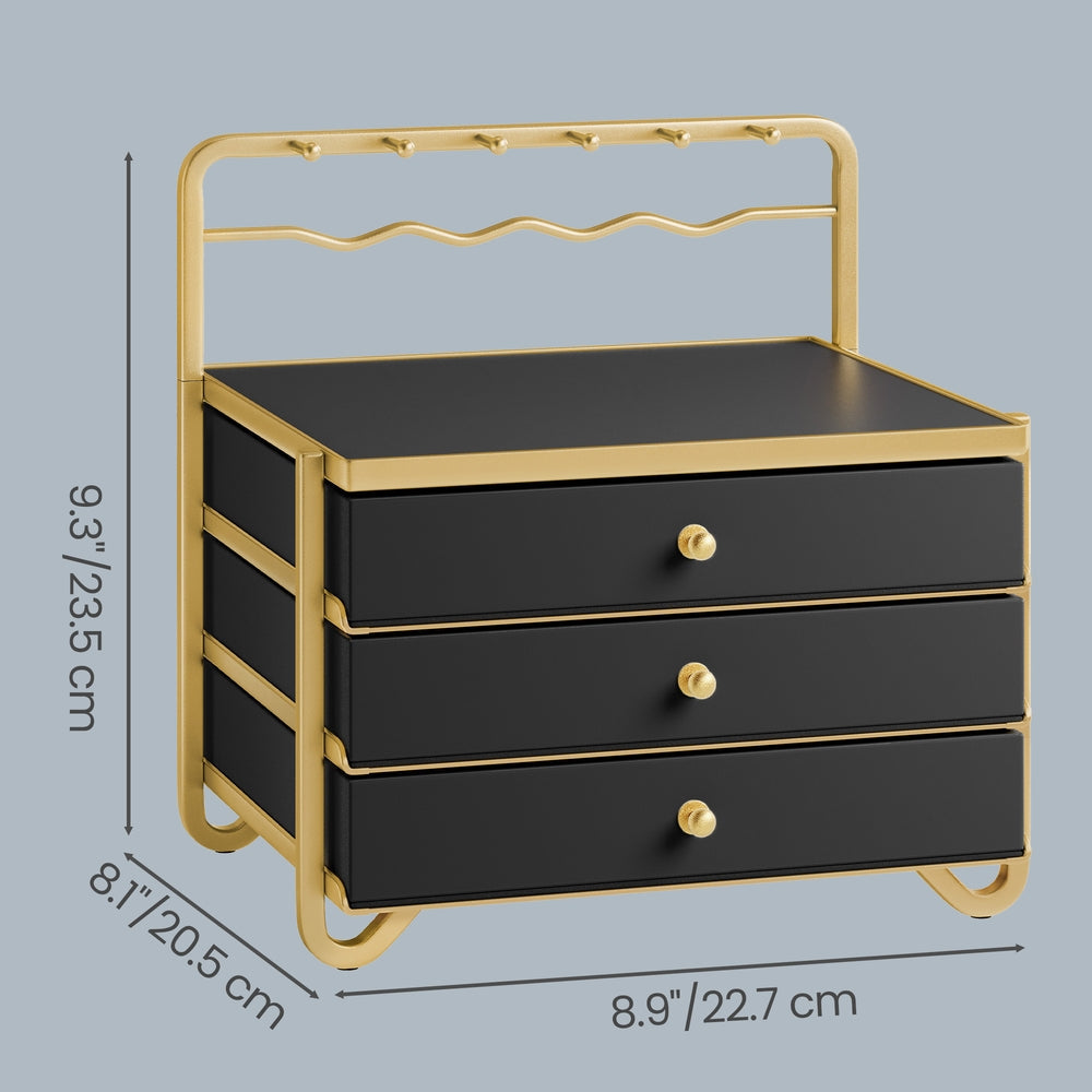 3-Layer Jewelry Organizer - 20L - Metal Frame - Open Storage