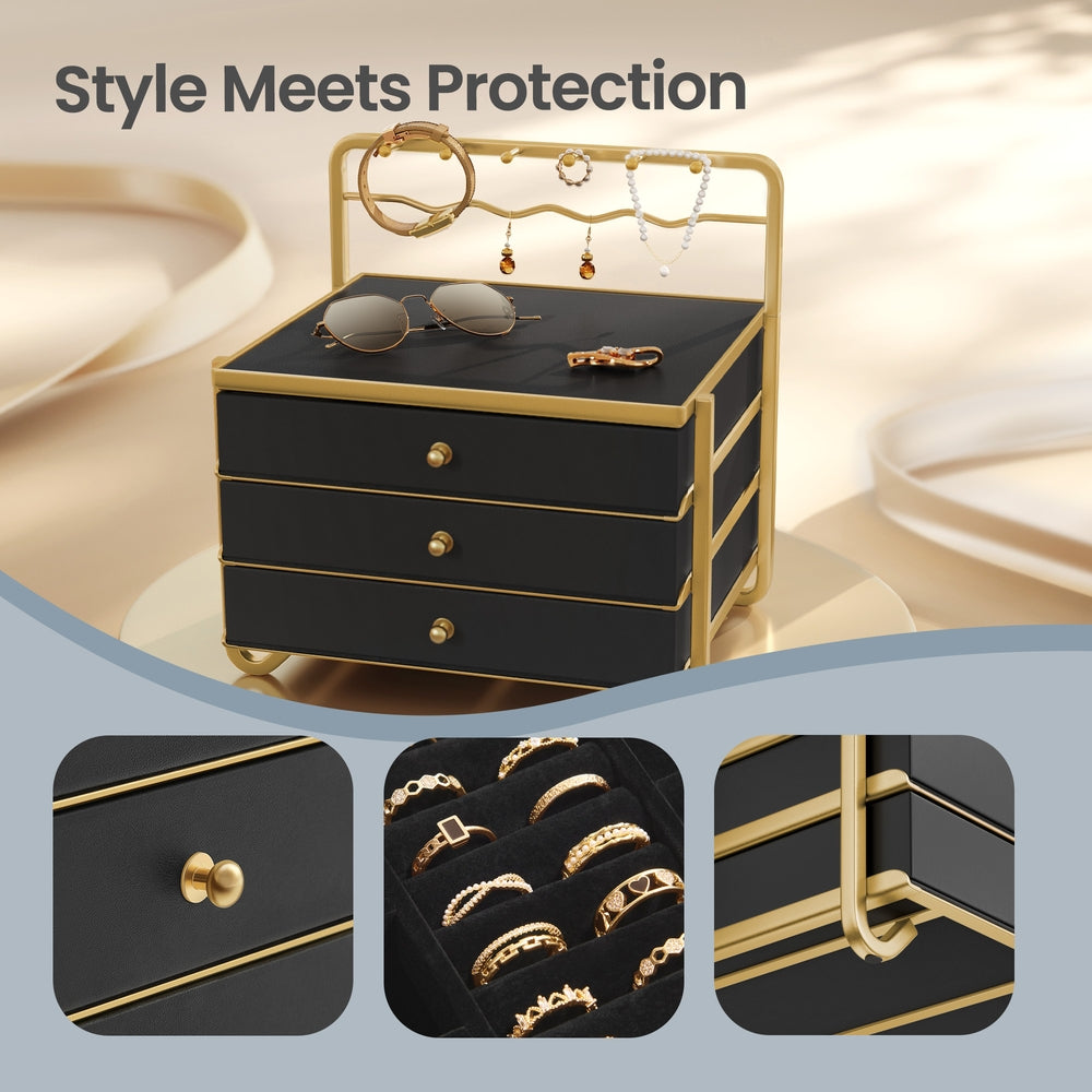 3-Layer Jewelry Organizer - 20L - Metal Frame - Open Storage