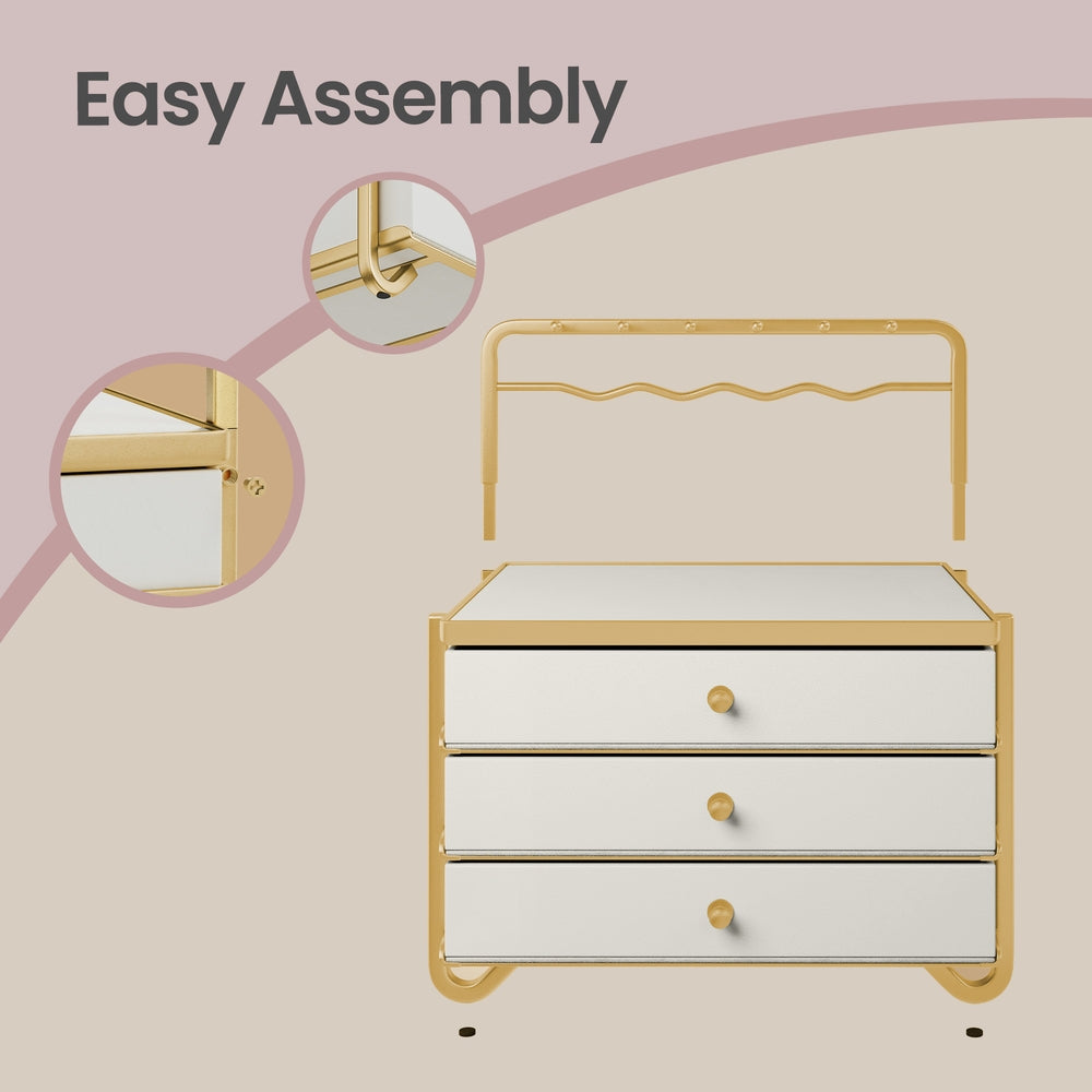 3-Layer Jewelry Organizer - 20L - Metal Frame - Open Storage
