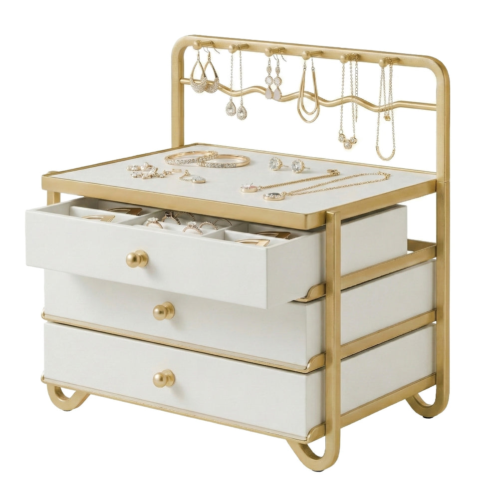 3-Layer Jewelry Organizer - 20L - Metal Frame - Open Storage