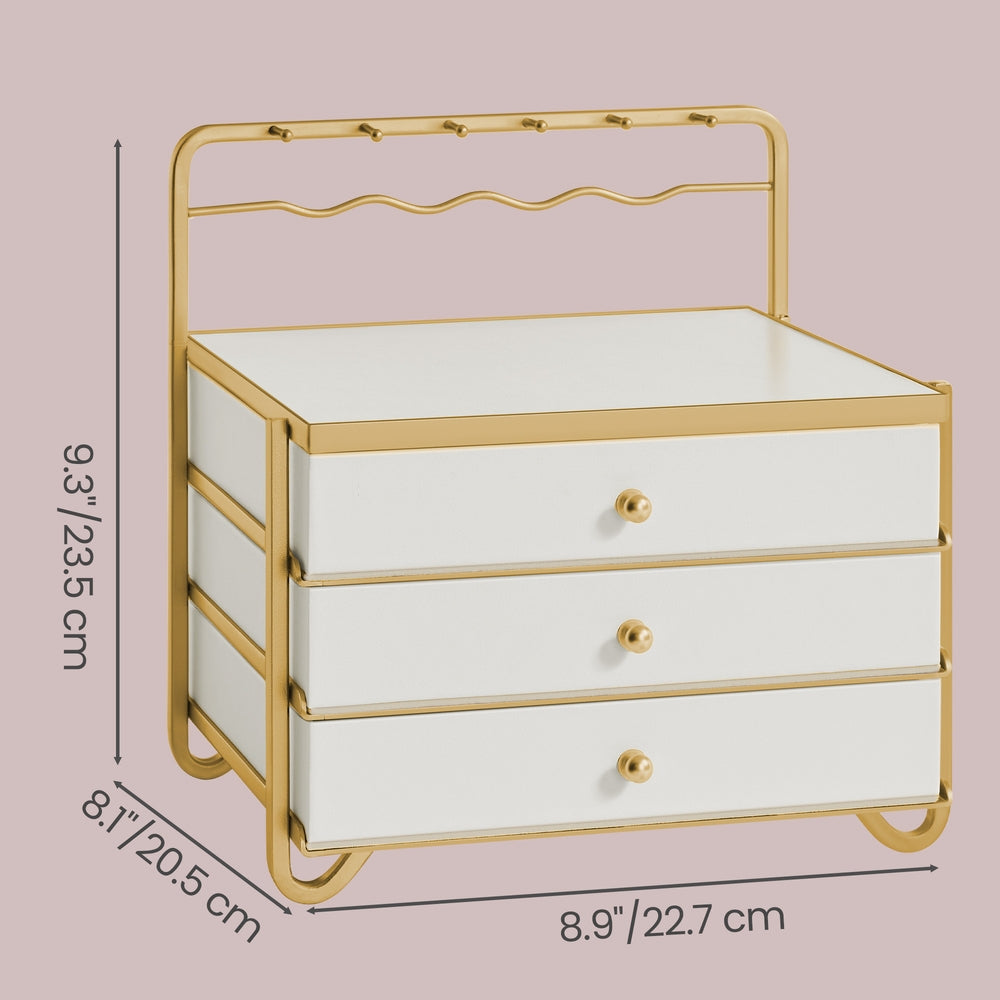 3-Layer Jewelry Organizer - 20L - Metal Frame - Open Storage