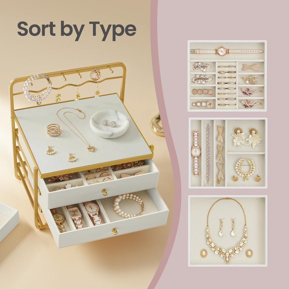 3-Layer Jewelry Organizer - 20L - Metal Frame - Open Storage