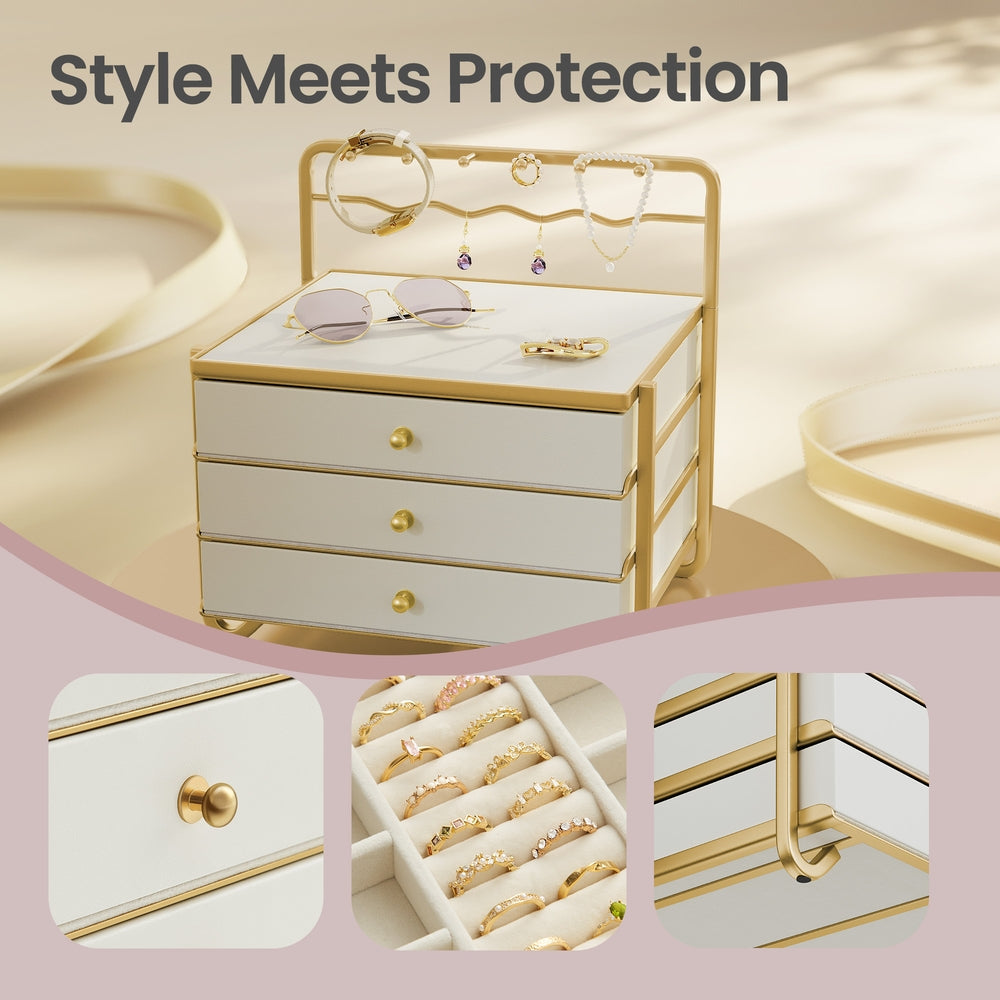 3-Layer Jewelry Organizer - 20L - Metal Frame - Open Storage