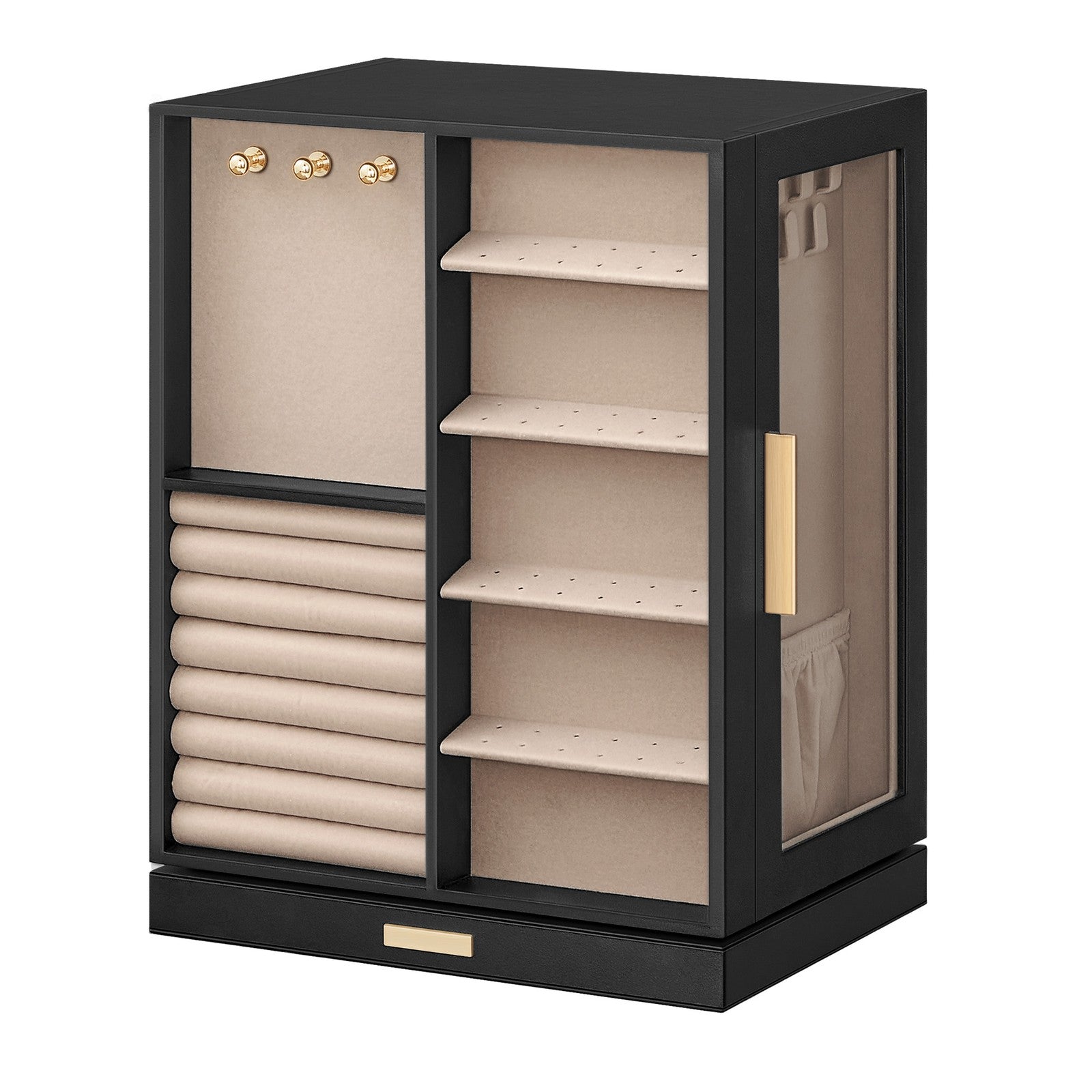 Jewellery Box 360° Rotating - MDF and PU-Coated Paper - Black