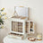 Jewellery Box - Glass - Cloud White - 5-Layer Organiser with 3 Side Drawers and Big Mirror