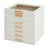 Jewellery Organiser - MDF and PU - White - with Glass Lid