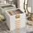 Jewellery Organiser - MDF and PU - White - with Glass Lid