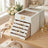 Jewellery Organiser - MDF and PU - White - with Glass Lid