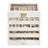 Jewellery Organiser Box - MDF and PU - White - with Glass Lid