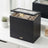 Jewellery Organiser Box - MDF and PU - Black - with Glass Lid