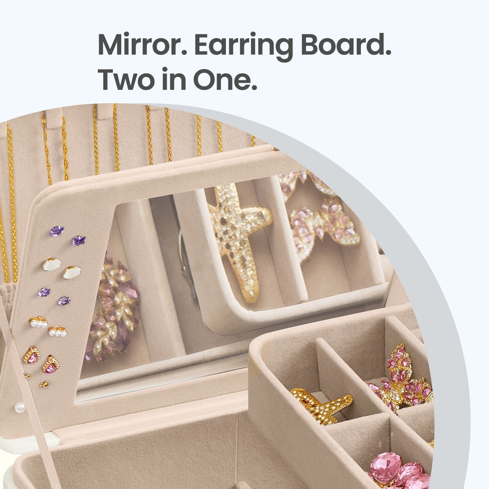 Jewellery Storage Case - 2.5L - MDF - 2-Layer Organiser