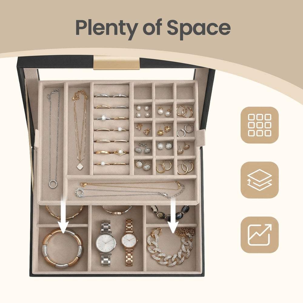 Jewellery Box - 2-Layer - MDF - Removable Tray