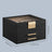 Jewellery Box - MDF and PU - Black - with Glass Lid