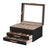 Jewellery Box - MDF and PU - Black - with Glass Lid