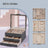 Jewellery Box - MDF and PU - Grey - with Glass Lid