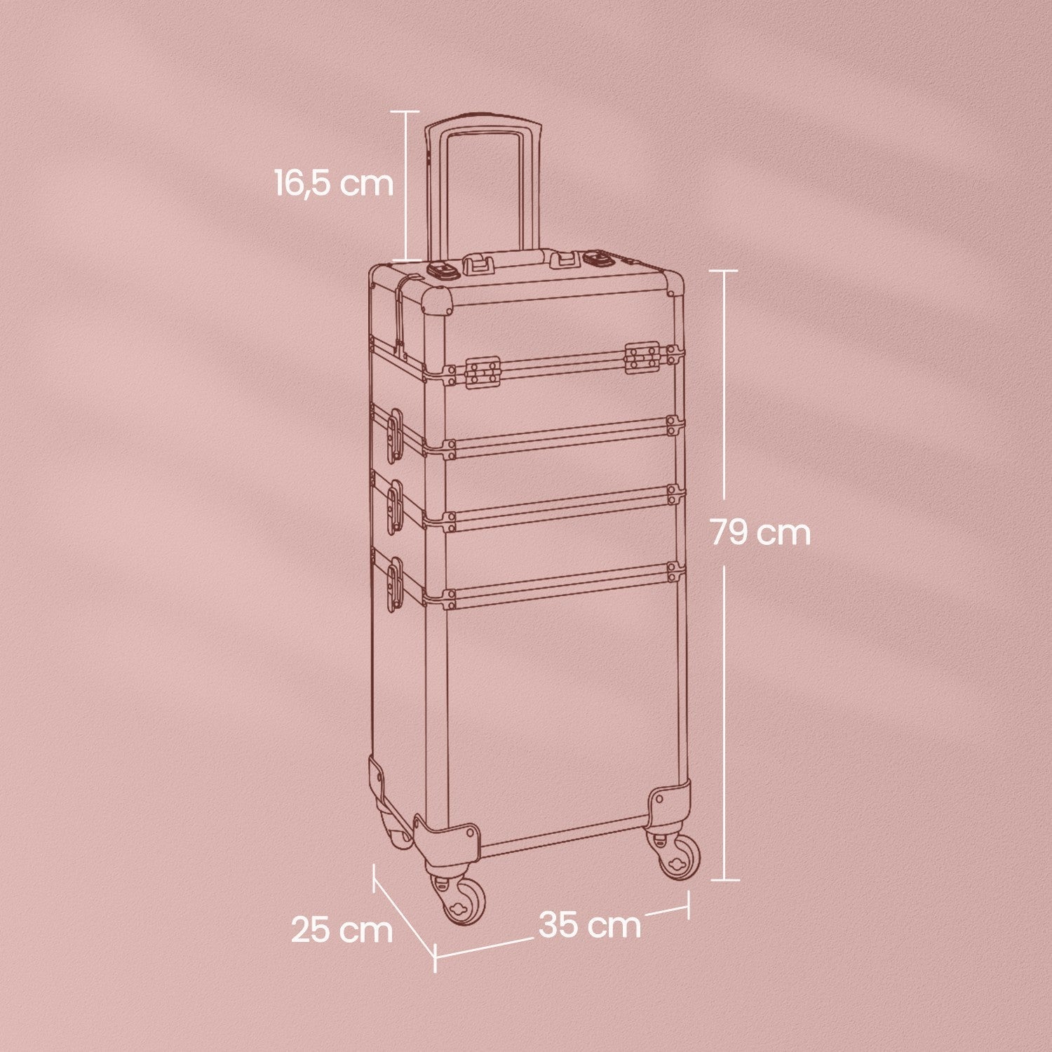 Makeup Trolley - Plastic - Black - Lockable