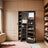 Jewellery Cabinet - Wood - Ash Brown and Black - 360° Rotating with Lockable Storage and Full-Length Mirror