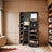 Lockable Jewellery Cabinet - Wood - White and Black - 360° Rotating with Full-Length Mirror and Storage Shelves