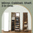 Jewellery Cabinet - Wood - Rustic Brown and Black - 360° Rotating and Lockable with Full-Length Mirror