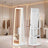 Jewellery Cabinet - Wood - Cloud White - Lockable with LED Lights and Full-Length Mirror